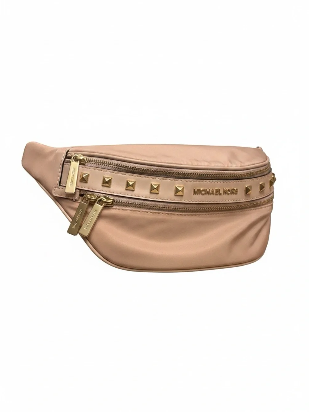 Michael Kors Blush Leather Studded Crossbody Belt Bag